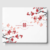 Cherry Blossom & Double Happiness Chinese Wedding Gastenboek (Voorkant)