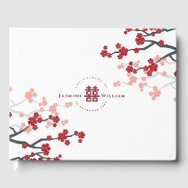 Cherry Blossom & Double Happiness Chinese Wedding Gastenboek