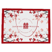 Cherry Blossom & Double Happiness Chinese Wedding Groot Cadeauzakje (Achterkant)