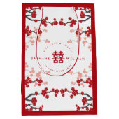 Cherry Blossom & Double Happiness Chinese Wedding Medium Cadeauzakje (Voorkant)