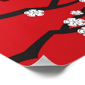 Cherry Blossom & Double Happiness Chinese Wedding Poster (Hoek)