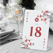 Cherry Blossom & Double Happiness Chinese Wedding Reclamebord Met Voetstuk