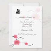 Cherry Blossom Double Happiness Wedding Collectie Kaart (Achterkant)
