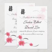 Cherry Blossom Double Happiness Wedding Collectie Kaart (Voorkant / Achterkant)