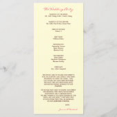 Cherry Blossom Double Happiness Wedding Program Programmakaart (Achterkant)