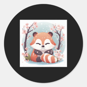 Cherry Blossom Dreams Rode Panda T smelt Hij Ronde Sticker