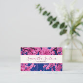 Cherry Blossom Drip Blauwe Achtergrond Visitekaartje (Staand voorkant)