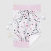 Cherry Blossom Dusky Pink Mauve Monogram Golfhanddoek (Insitu)