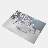 Cherry Blossom Dusky Roze Welkomstnaam Deurmat (Schuin)