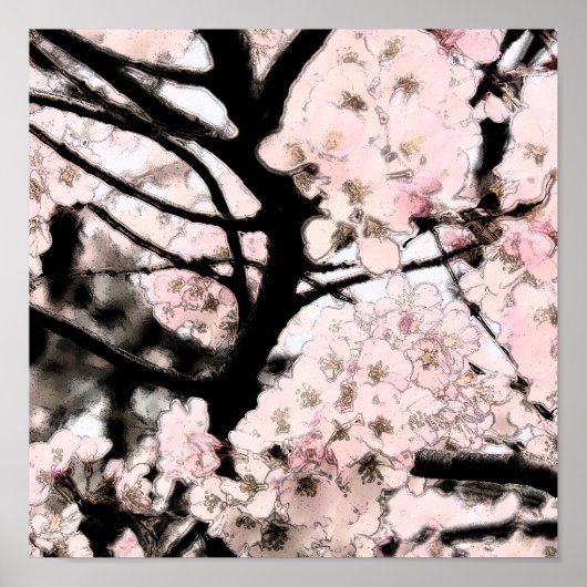 Cherry Blossom Edited Canvas Print (Voorkant)