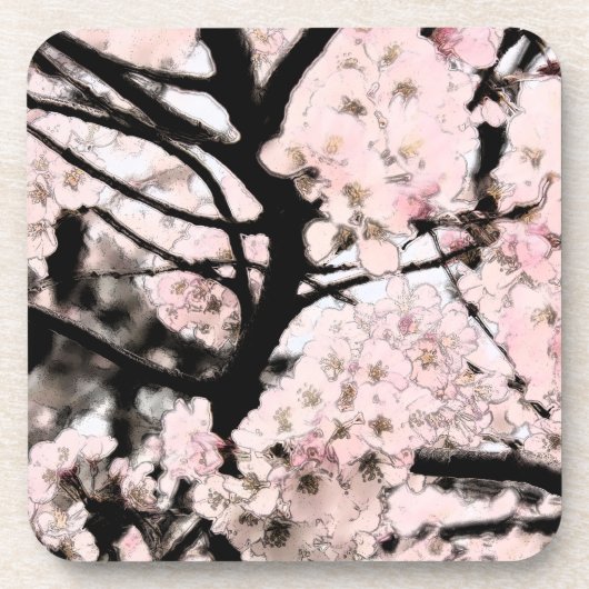 Cherry Blossom Edited Drankjes Onderzetter (Voorkant)