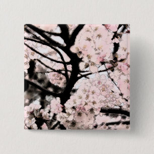 Cherry Blossom Edited Vierkante Button 5,1 Cm