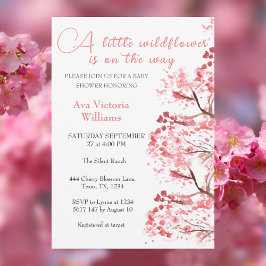 Cherry Blossom Een beetje Wildflower Baby shower Kaart