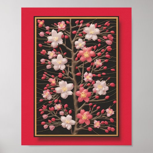 Cherry Blossom Elegance: een bloemensymfonie Poster (Voorkant)