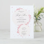 cherry blossom elegant baby shower suitnodiging (Staand voorkant)