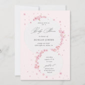 cherry blossom elegant baby shower suitnodiging (Voorkant)