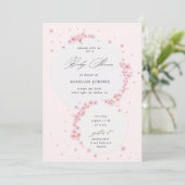 cherry blossom elegant baby shower suitnodiging (Staand voorkant)