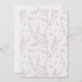 cherry blossom elegant baby shower suitnodiging (Achterkant)