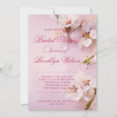 Cherry Blossom Elegant Bridal Shower Invitations Kaart (Voorkant)
