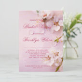 Cherry Blossom Elegant Bridal Shower Invitations Kaart (Staand voorkant)