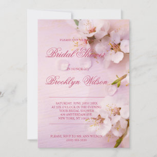 Cherry Blossom Elegant Bridal Shower Invitations Kaart