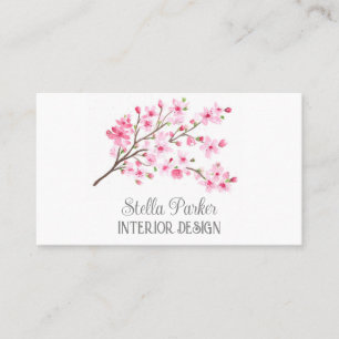 Cherry Blossom Elegant Floral Spring Visitekaartje