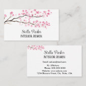Cherry Blossom Elegant Floral Spring Visitekaartje (Voorkant / Achterkant)