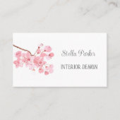 Cherry Blossom Elegant Floral Spring Visitekaartje (Voorkant)