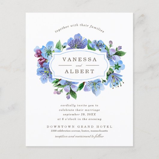 Cherry Blossom Elegant Lijst BUDGET Wedding (Voorkant)