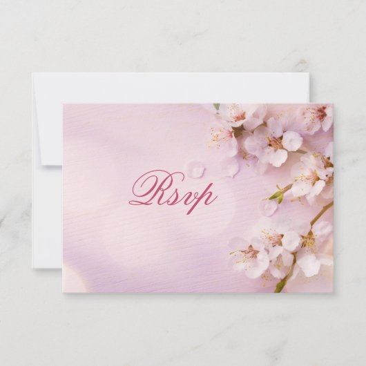 Cherry Blossom Elegant RSVP-kaarten voor bruiloft RSVP Kaartje (Voorkant)