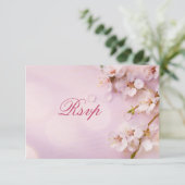 Cherry Blossom Elegant RSVP-kaarten voor bruiloft RSVP Kaartje (Staand voorkant)