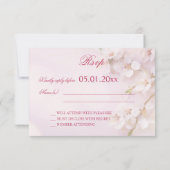 Cherry Blossom Elegant RSVP-kaarten voor bruiloft RSVP Kaartje (Achterkant)