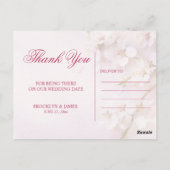 Cherry Blossom Elegant Wedding Bedankt Briefkaarte Briefkaart (Achterkant)