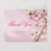 Cherry Blossom Elegant Wedding Bedankt Briefkaarte Briefkaart (Voorkant)