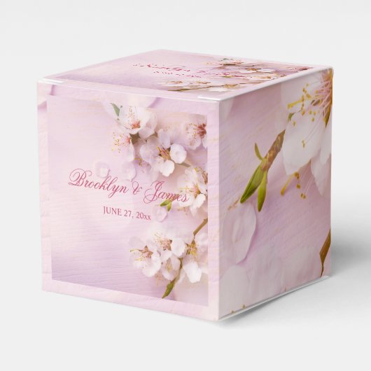 Cherry Blossom Elegant Wedding Favor Box Bedankdoosjes (Voorkant Zijde)