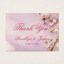 Cherry Blossom Elegant Wedding Favor Tags Visitekaartjes