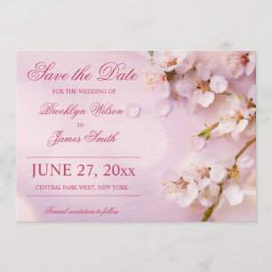 Cherry Blossom Elegant Wedding Save the Date Cards