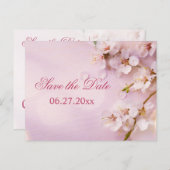 Cherry Blossom Elegant Wedding Save the Dates Anno Aankondigingskaart (Voorkant / Achterkant)