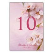 Cherry Blossom Elegant Wedding Table Numbers Kaart (Achterkant)
