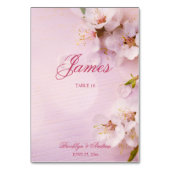 Cherry Blossom Elegant Wedding Table Place Kards Kaart (Voorkant)