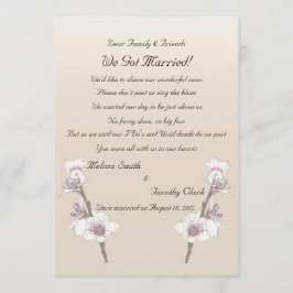 Cherry Blossom Elopement 2 Aankondiging