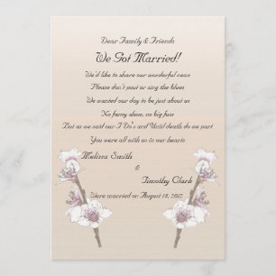 Cherry Blossom Elopement 2 Aankondiging