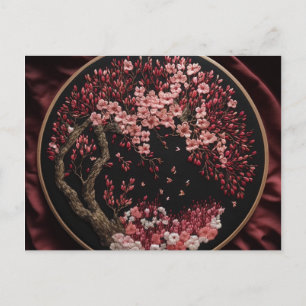 Cherry Blossom Embroized Wedding Wrappi Briefkaart