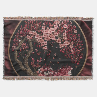 Cherry Blossom Embroized Wedding Wrappi Deken