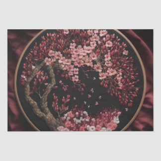 Cherry Blossom Embroized Wedding Wrappi Tissuepapier