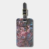 Cherry Blossom en Bee Pink Spring Flowers Bagagelabel (Voorkant verticaal)