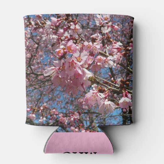 Cherry Blossom en Bee Pink Spring Flowers Blikjeskoeler (Achterkant)