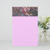Cherry Blossom en Bee Pink Spring Flowers Briefpapier (Staand voorkant)