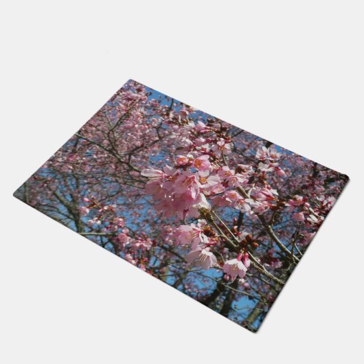 Cherry Blossom en Bee Pink Spring Flowers Deurmat (Schuin)