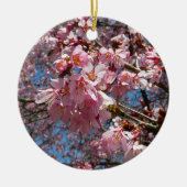 Cherry Blossom en Bee Pink Spring Flowers Keramisch Ornament (Voorkant)